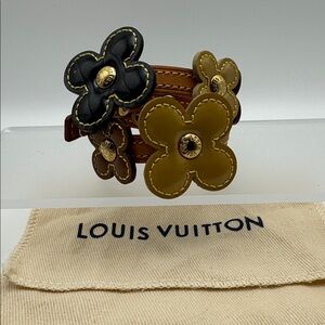 Louis Vuitton Multicolor Vachetta Vernis Fleur wrap bracelet